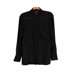 Black Sheer Sparkly Dress Shirt - HUGO BOSS
